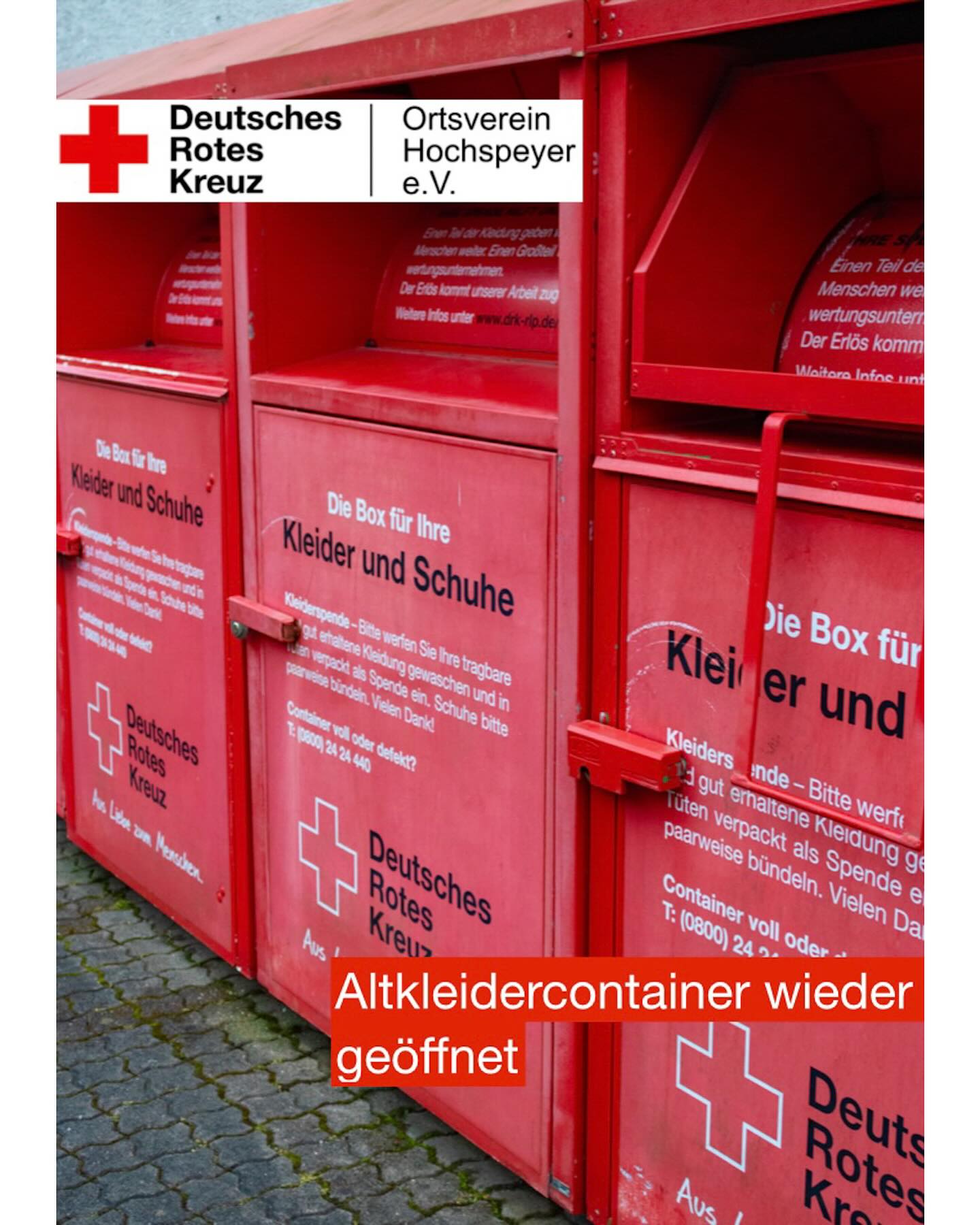 Altkleidercontainer wieder geöffnet!